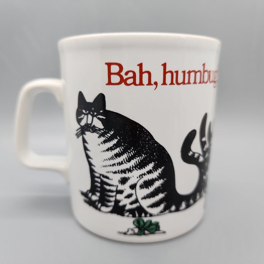 Kliban Cat Coffee Mug Christmas Gift Bah, humbug! 8oz Kiln Craft Made in England